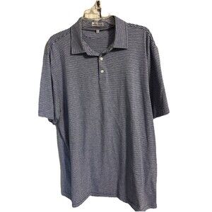 Peter Millar Crown Soft Jupiter Polo XL York Blue Stripe #MF20K20 Silk Blend